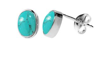 Turquoise Oval Stud Earrings