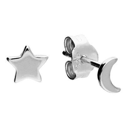 Moon & Star Odd Stud Earrings
