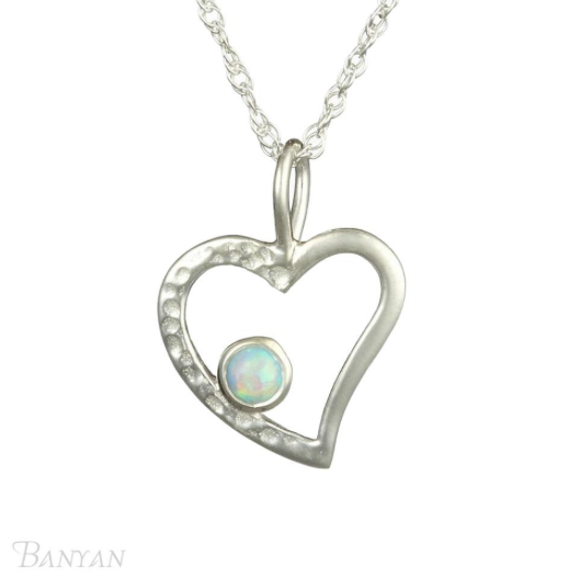 Banyan Blue Opal Open Heart Pendant