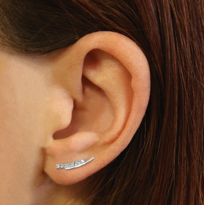 Crystal Bar Ear Climber Earrings