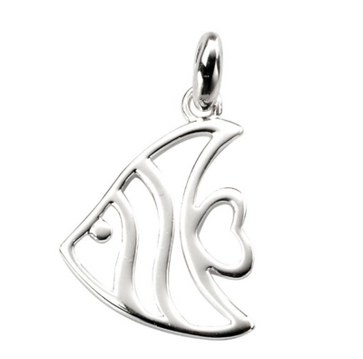 silver angel fish pendant