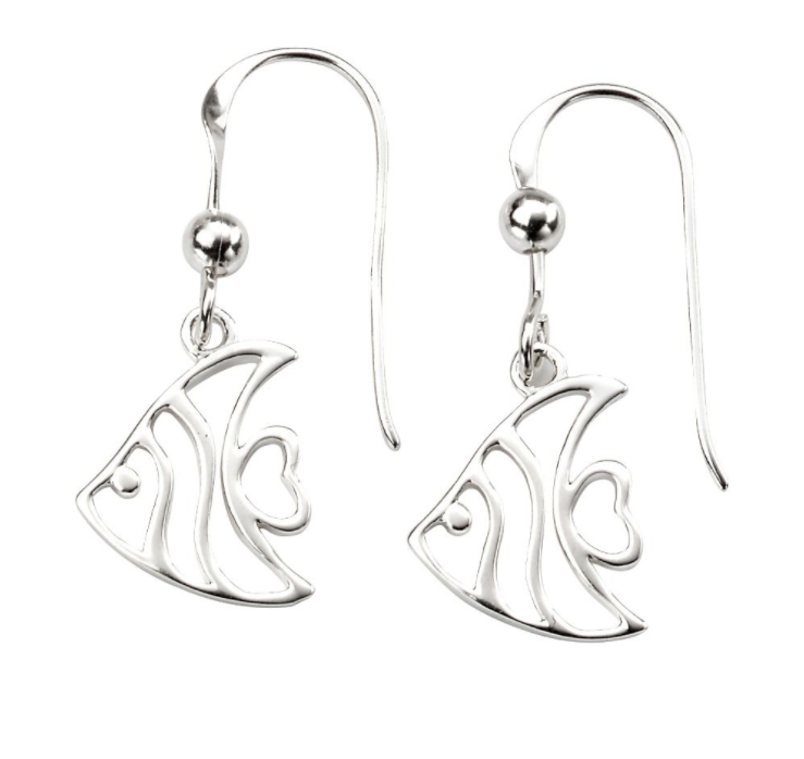 Silver Angel Fish Earrings