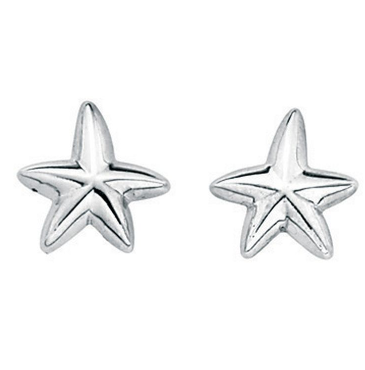 silver starfish stud earrings