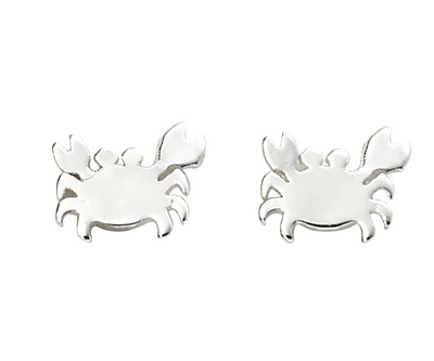silver Dainty Crab Stud Earrings
