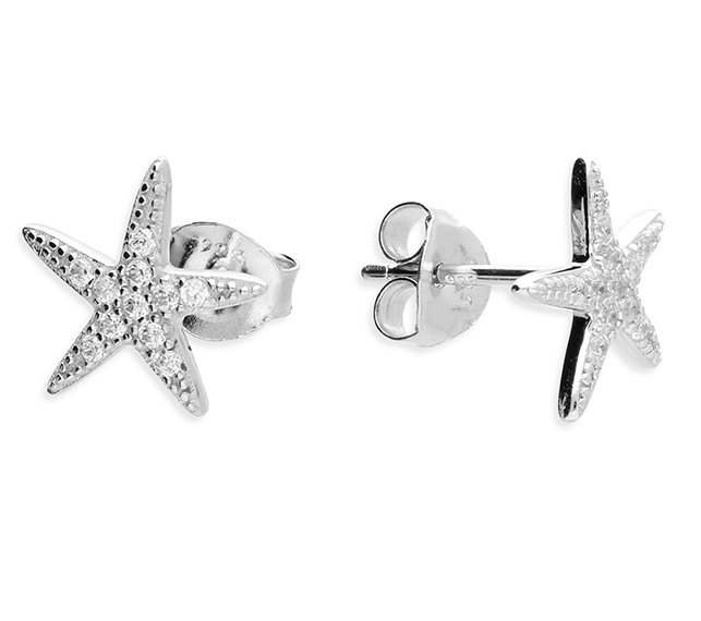 Crystal Starfish Stud Earrings