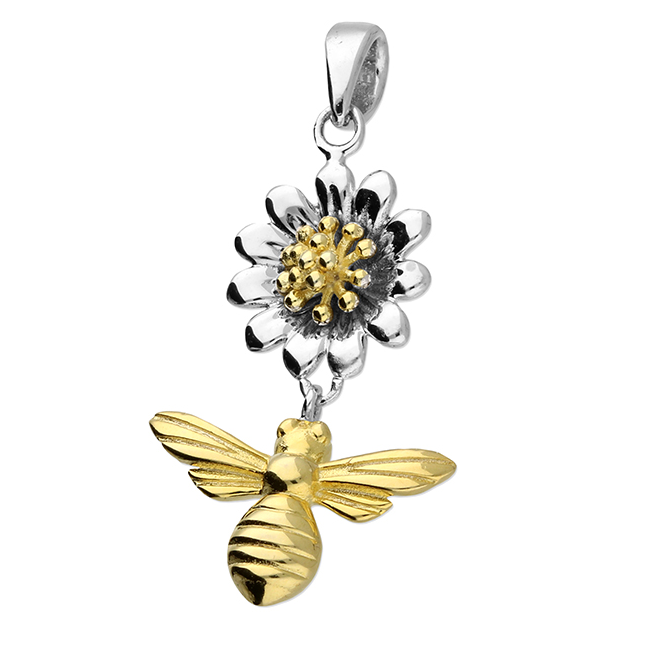 Gold Bee & Daisy Necklace