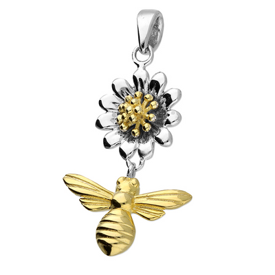 Gold Bee & Daisy Necklace