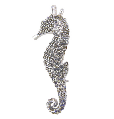 Marcasite Seahorse Brooch