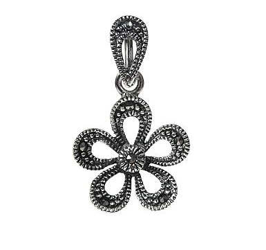 Marcasite Open Flower Pendant