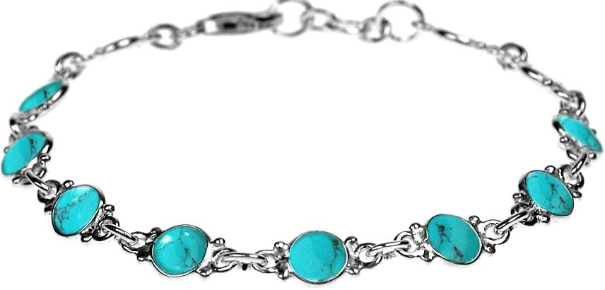 Turquoise Round Link Bracelet