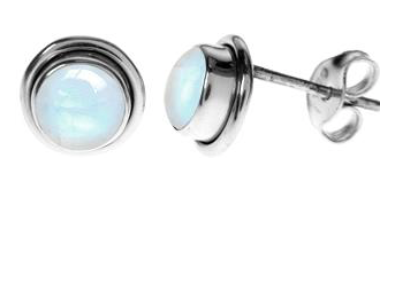 Moonstone Round Stud Earrings