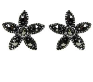 Marcasite Flower Stud Earrings