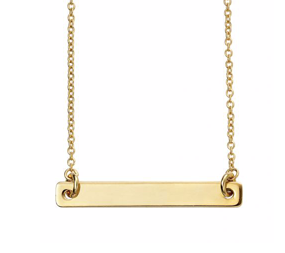 Gold Engravable ID Bar Necklace