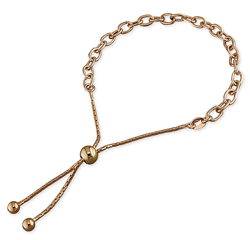 Rose Gold Chain Link Slider Bracelet