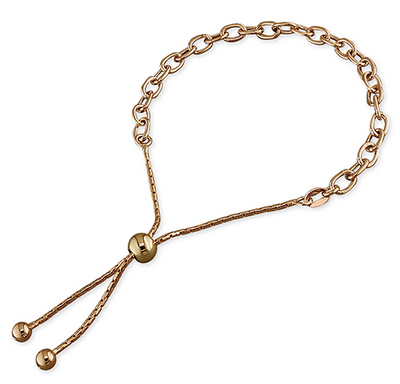 Rose Gold Chain Link Slider Bracelet