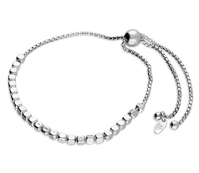 Silver Cubed Slider Bracelet