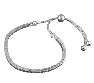 Silver Box Chain Slider Bracelet