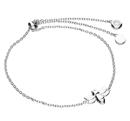 Silver Bee CZ Slider Bracelet