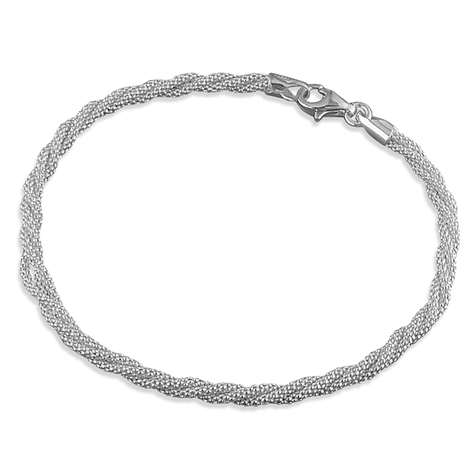 Silver Plaited Mesh Bracelet