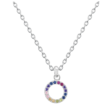 Dew CZ Rainbow Circle Dinky Pendant