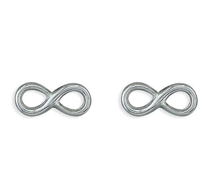 Silver Infinity Stud Earrings