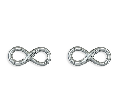 Silver Infinity Stud Earrings