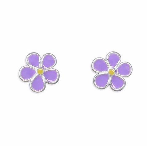 Purple Flower Stud Earrings