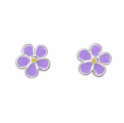 Purple Flower Stud Earrings