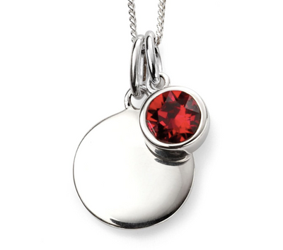 July Birthstone & Engravable Disc Pendant