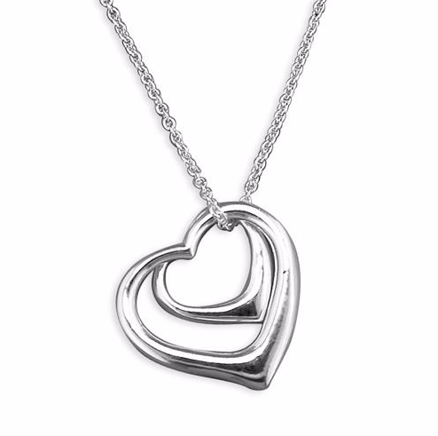 Silver Double Heart Pendant