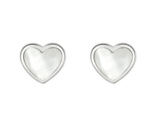 Dinky Mother of Pearl Heart Stud Earrings