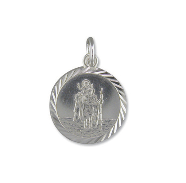 Silver ST Christopher Pendant 15mm