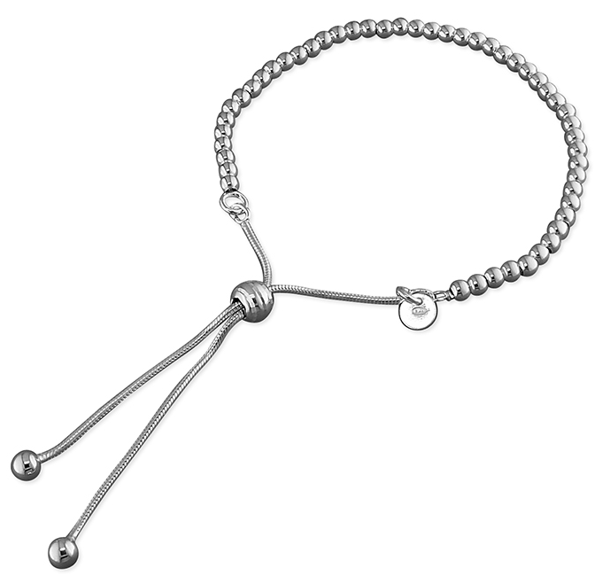 Silver Ball Bead Slider Bracelet