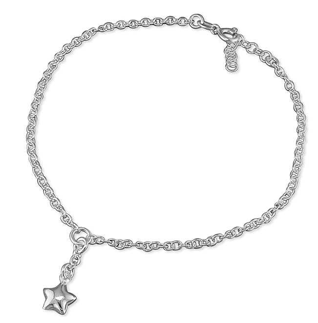 Silver Star Ankle Bracelet