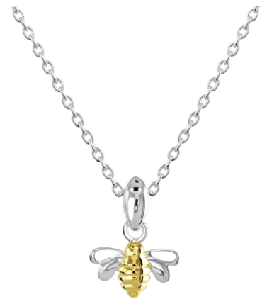 Dew Silver & Gold Dainty Bee Pendant
