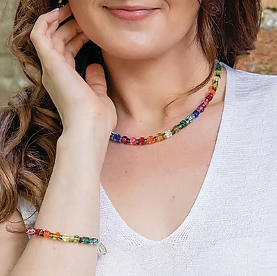 Carrie Elspeth Rainbow Sparkle Turquoise Drop Earrings