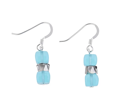 Carrie Elspeth Rainbow Sparkle Turquoise Drop Earrings