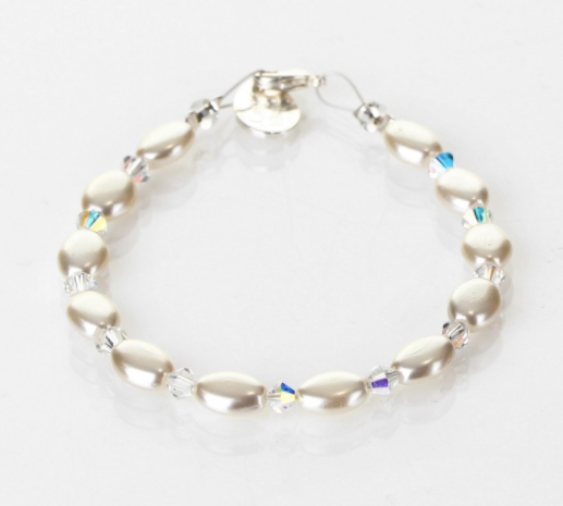 Carrie Elspeth Pearl & Crystal Ivory Bridal Bracelet