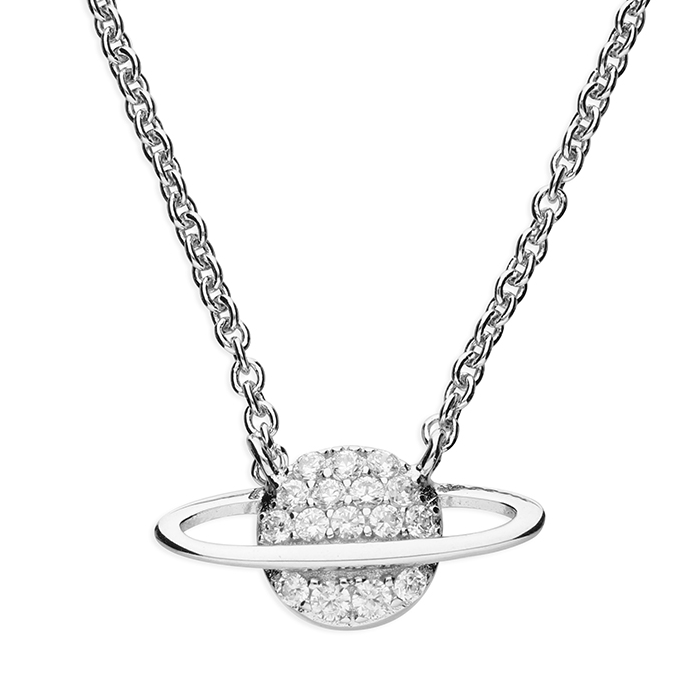 Silver Galaxy CZ Necklace