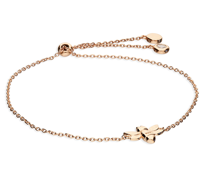 Rose Gold Bee Slider Bracelet