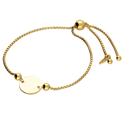 Yellow Gold Disc Slider Bracelet