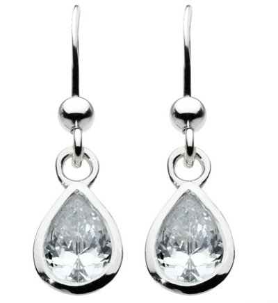 Dew Clear CZ Tear Drop Earrings