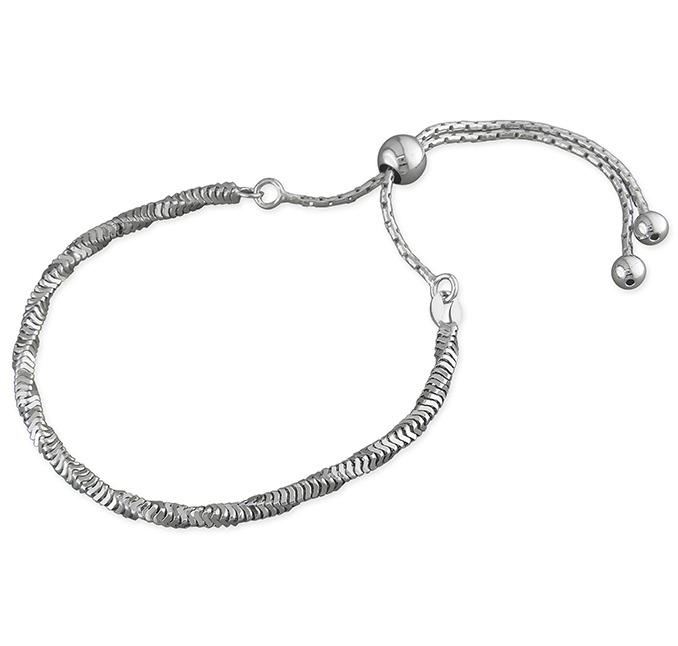 Diamond Cut Twisted Slider Bracelet