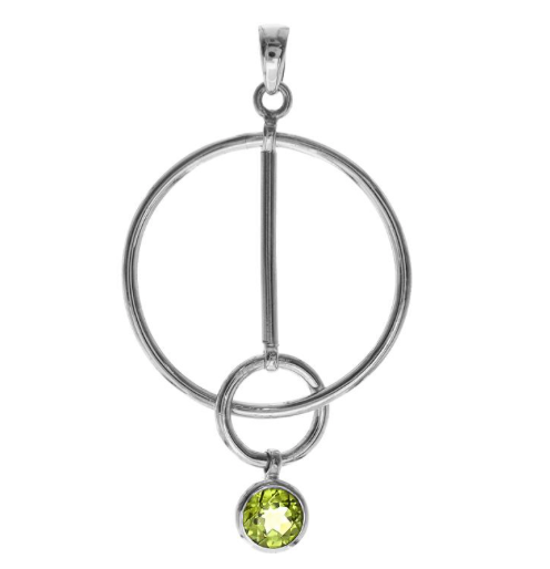 Peridot Hoop & Bar Pendulum Pendant
