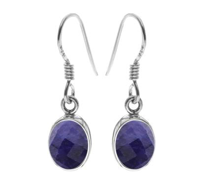 Sapphire Oval Drop Earrings