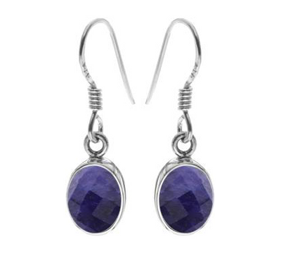 Sapphire Oval Drop Earrings