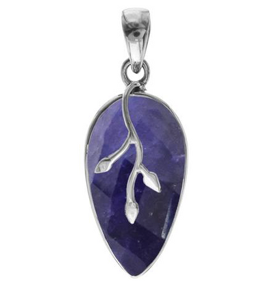 Sapphire Inverted Teardrop Vine Pendant