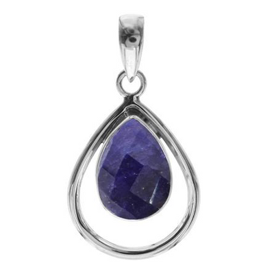 Sapphire Double Tear Drop Pendant