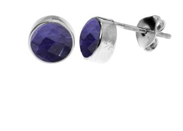 Sapphire Round 6mm Stud Earrings