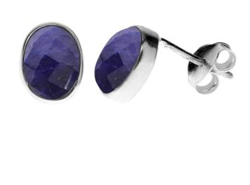 Sapphire Oval Stud Earrings